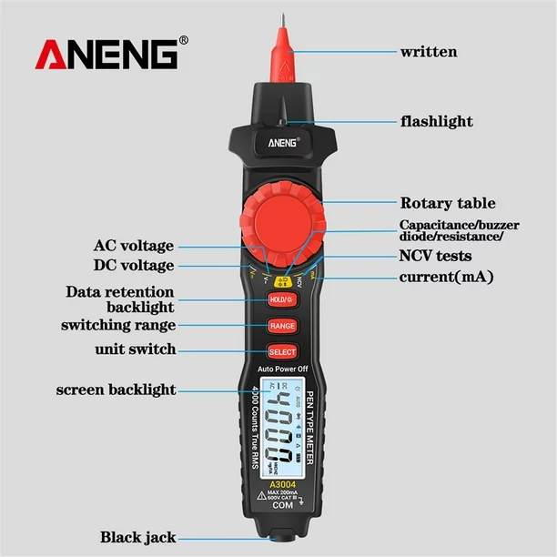 ولتاژسنج دیجیتالی آننجن مدل Digital Multimeter Aneng 4000