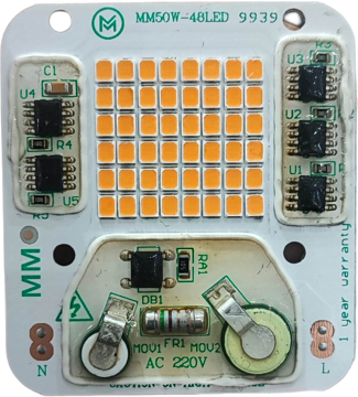 SMD وات۵۰ سنسور دار ۲۲۰ ولت فول اسپکتروم (رشد گیاه)